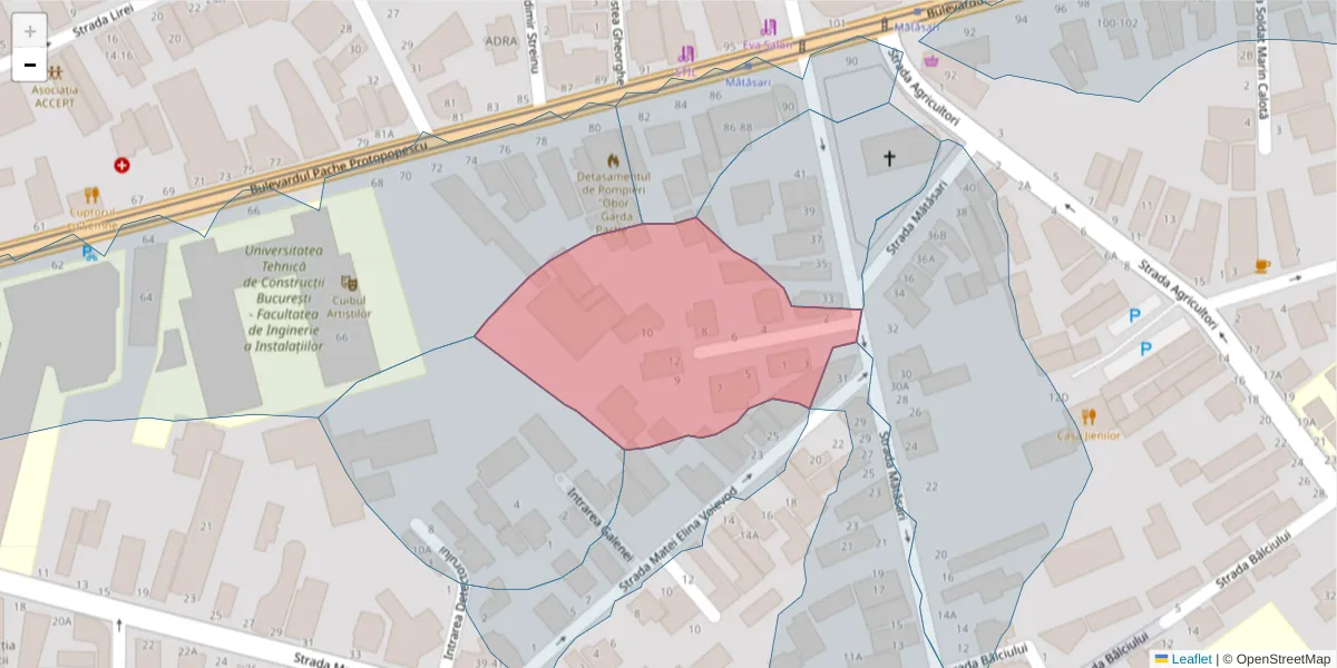 Hartă a codului poștal  și a codurilor poștale învecinate