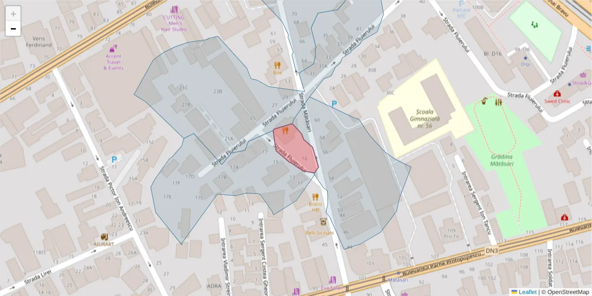 Hartă a codului poștal  și a codurilor poștale învecinate