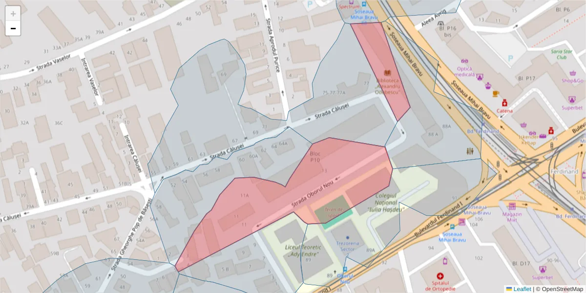 Hartă a codului poștal  și a codurilor poștale învecinate