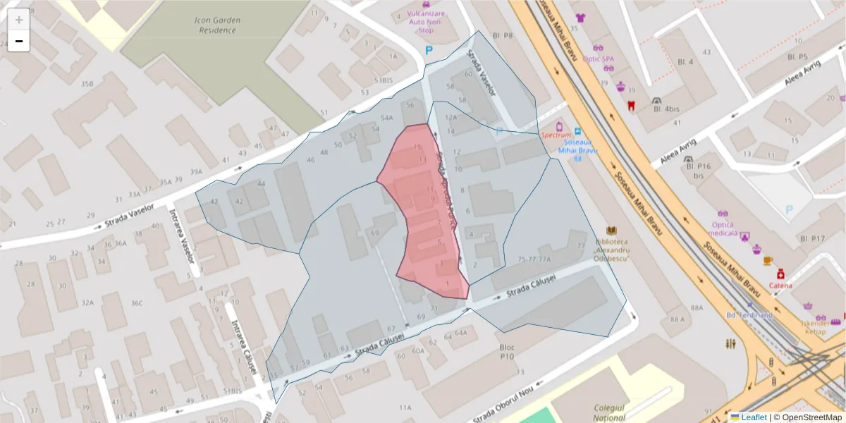 Hartă a codului poștal  și a codurilor poștale învecinate