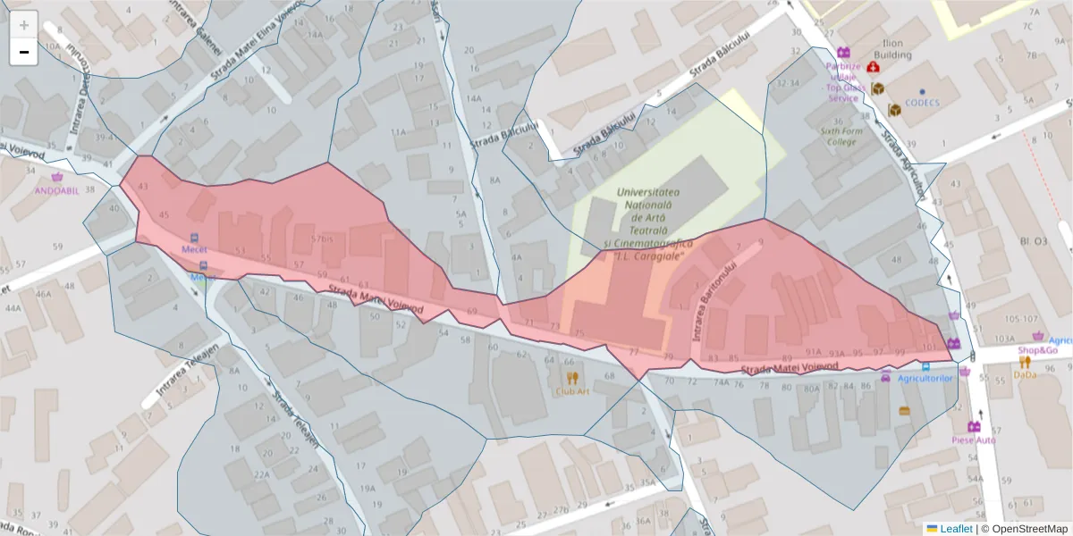Hartă a codului poștal  și a codurilor poștale învecinate
