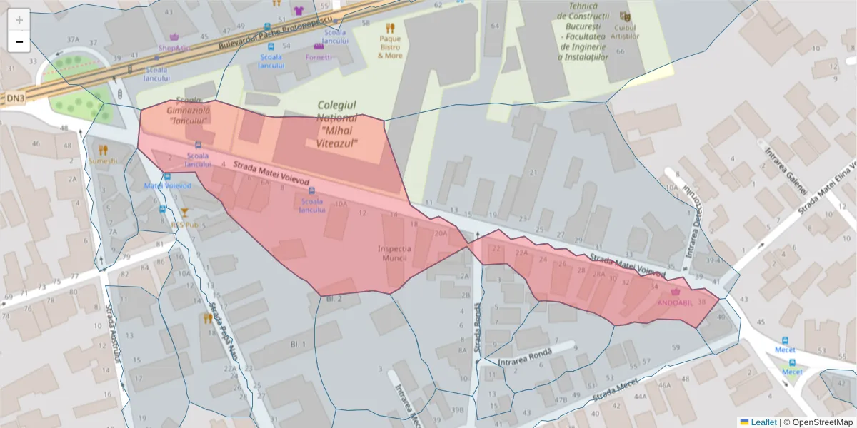 Hartă a codului poștal  și a codurilor poștale învecinate