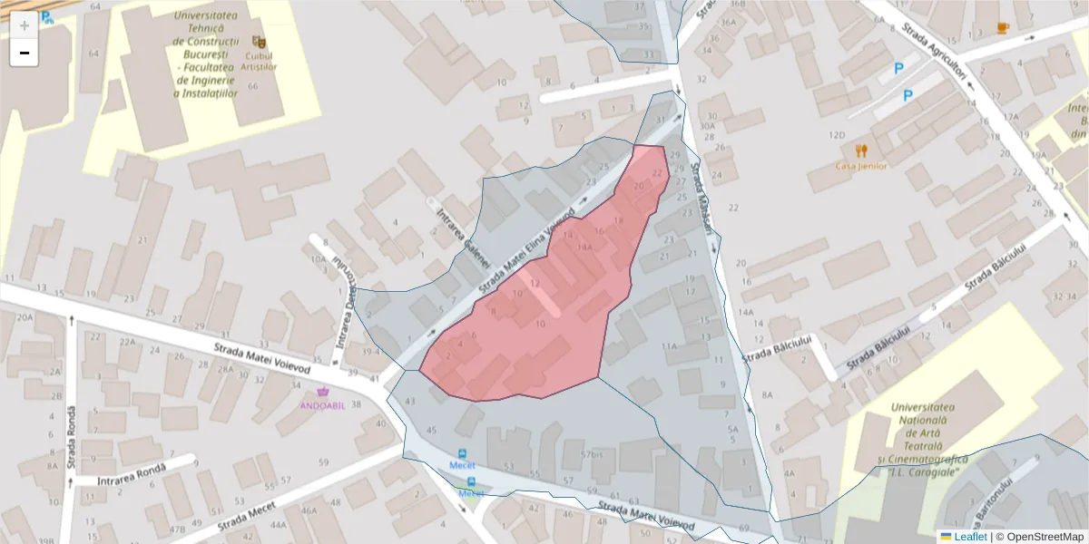 Hartă a codului poștal  și a codurilor poștale învecinate