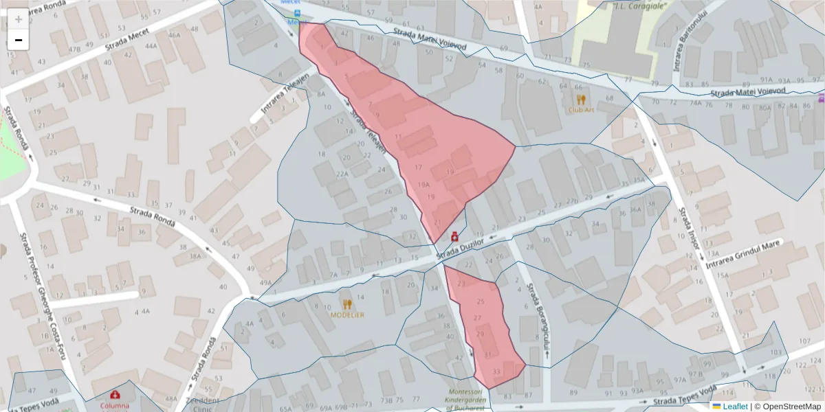 Hartă a codului poștal  și a codurilor poștale învecinate
