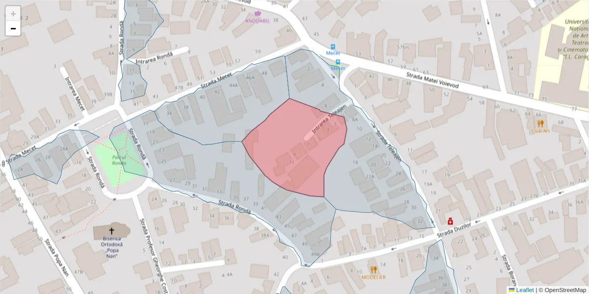 Hartă a codului poștal  și a codurilor poștale învecinate