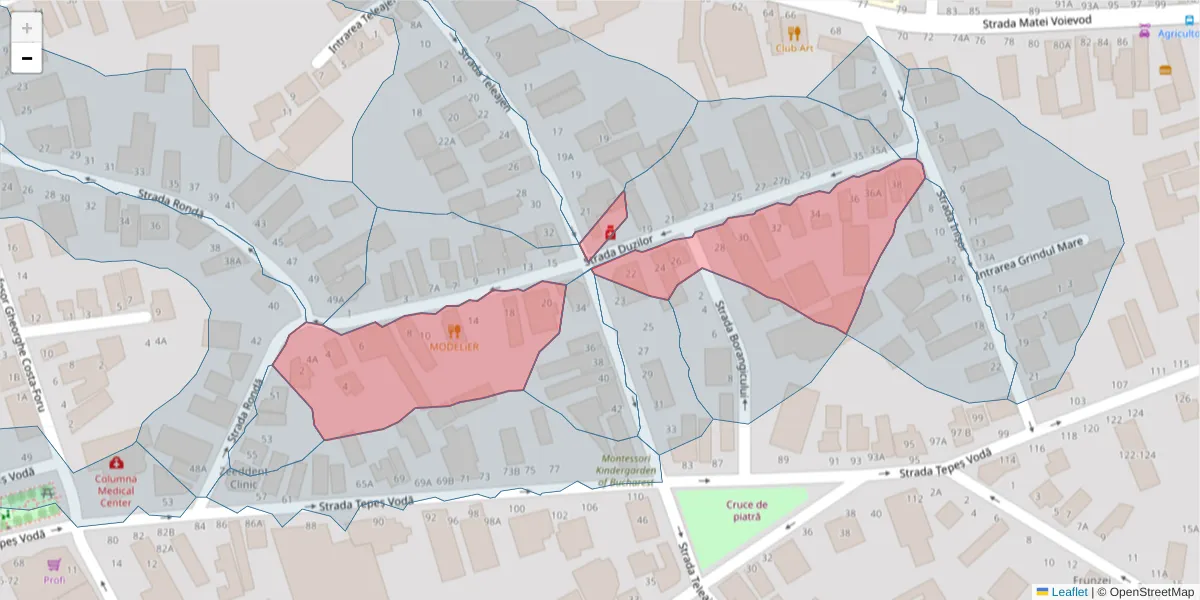 Hartă a codului poștal  și a codurilor poștale învecinate