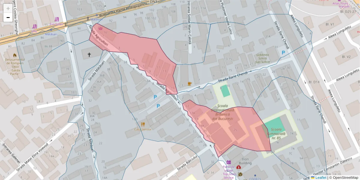 Hartă a codului poștal  și a codurilor poștale învecinate
