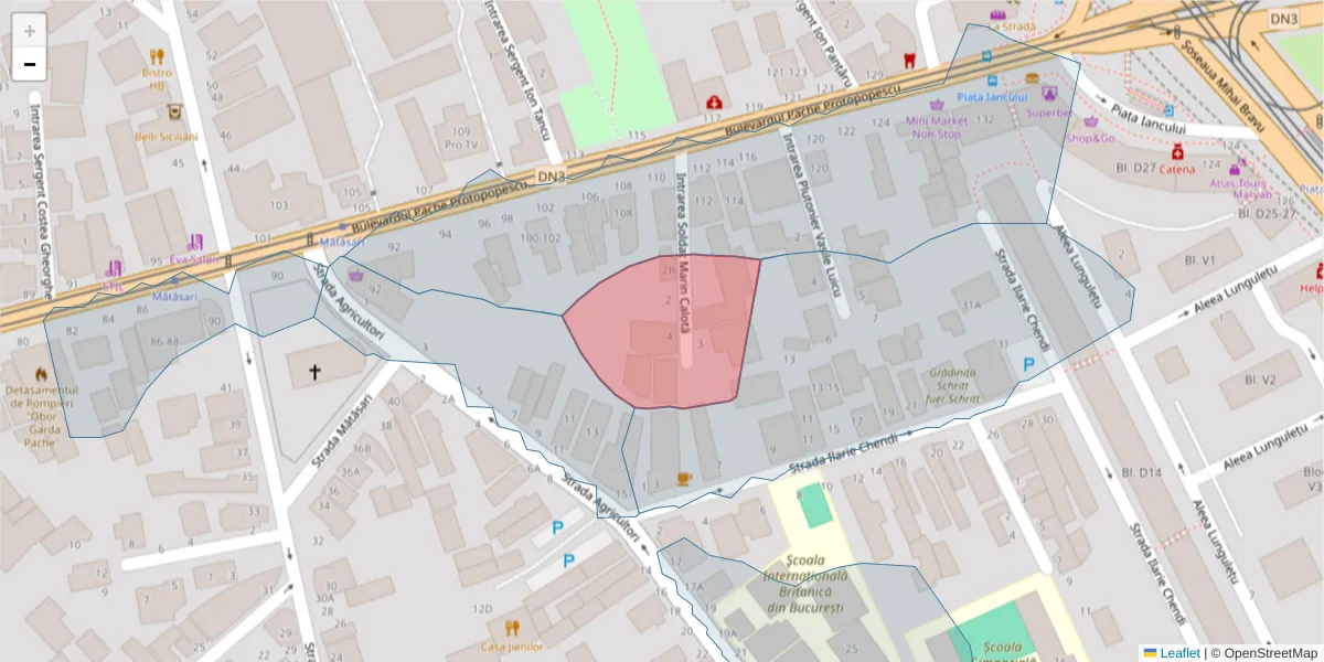 Hartă a codului poștal  și a codurilor poștale învecinate