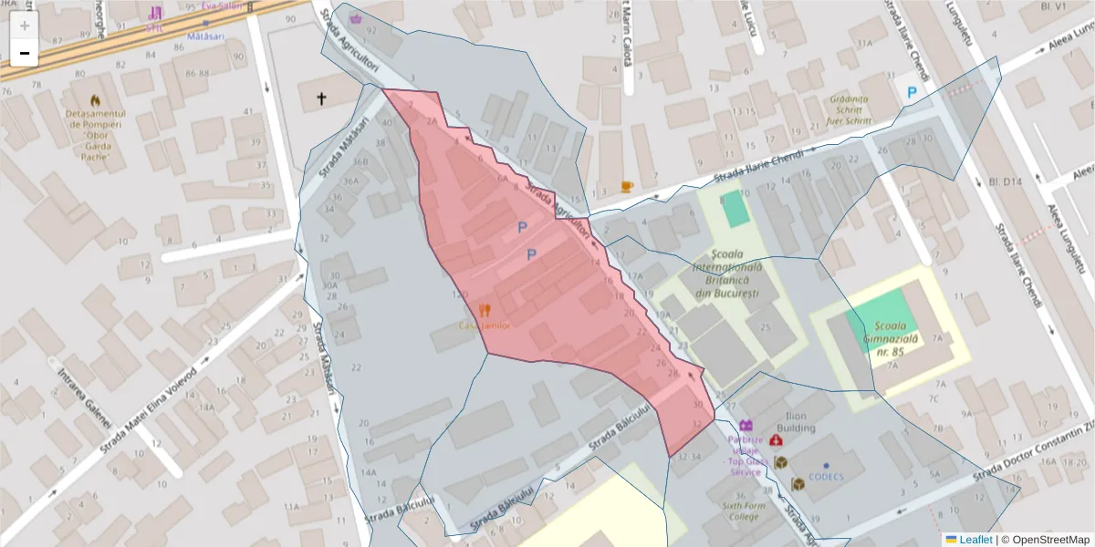 Hartă a codului poștal  și a codurilor poștale învecinate