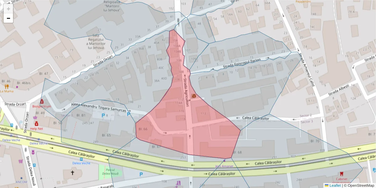 Hartă a codului poștal  și a codurilor poștale învecinate