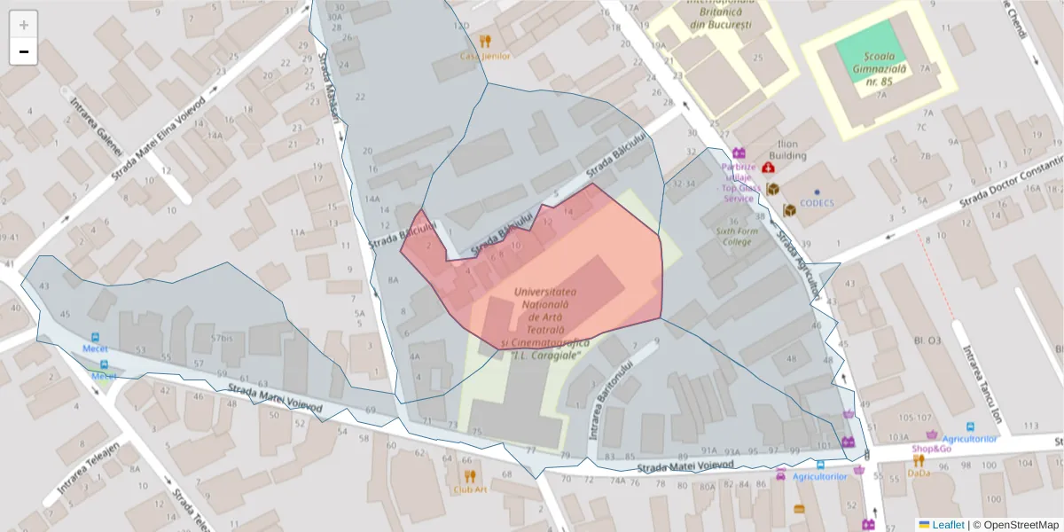 Hartă a codului poștal  și a codurilor poștale învecinate
