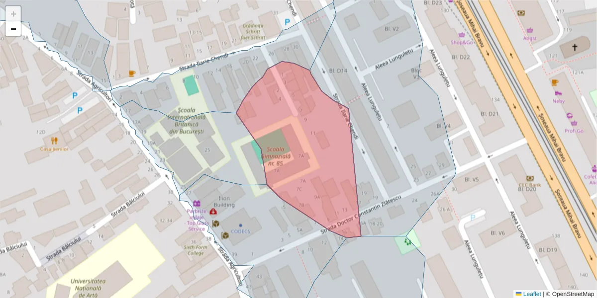 Hartă a codului poștal  și a codurilor poștale învecinate