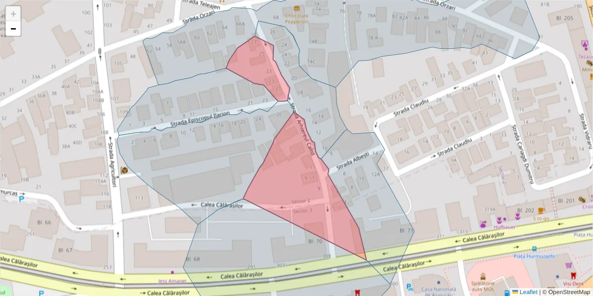 Hartă a codului poștal  și a codurilor poștale învecinate