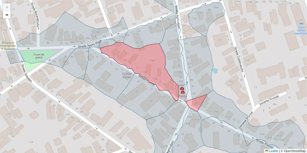 Hartă a codului poștal  și a codurilor poștale învecinate