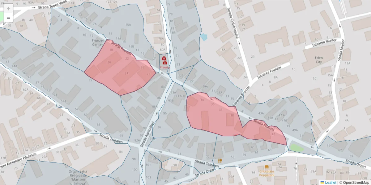 Hartă a codului poștal  și a codurilor poștale învecinate