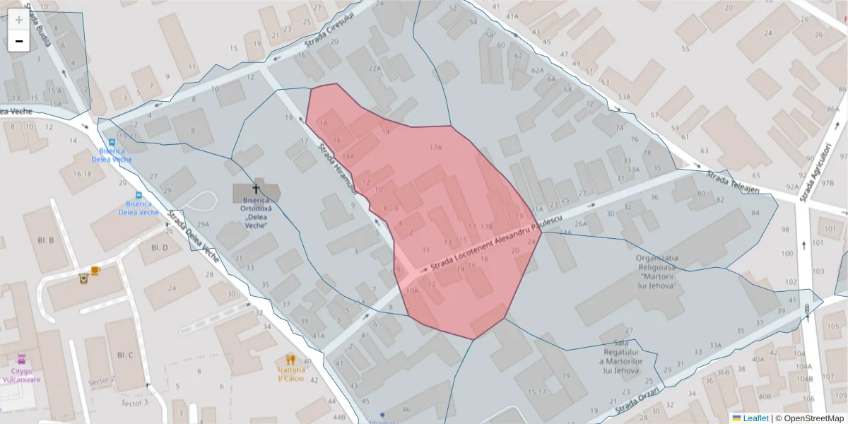 Hartă a codului poștal  și a codurilor poștale învecinate