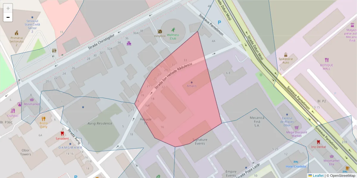 Hartă a codului poștal  și a codurilor poștale învecinate