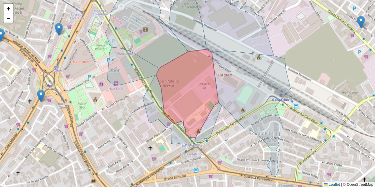 Hartă a codului poștal  și a codurilor poștale învecinate