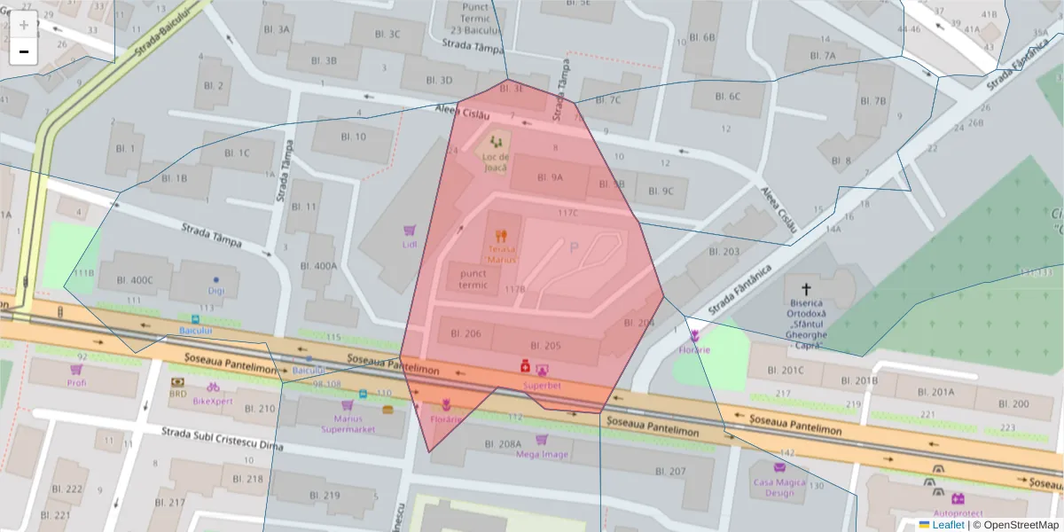 Hartă a codului poștal  și a codurilor poștale învecinate