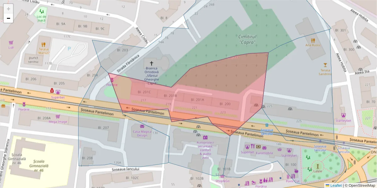 Hartă a codului poștal  și a codurilor poștale învecinate