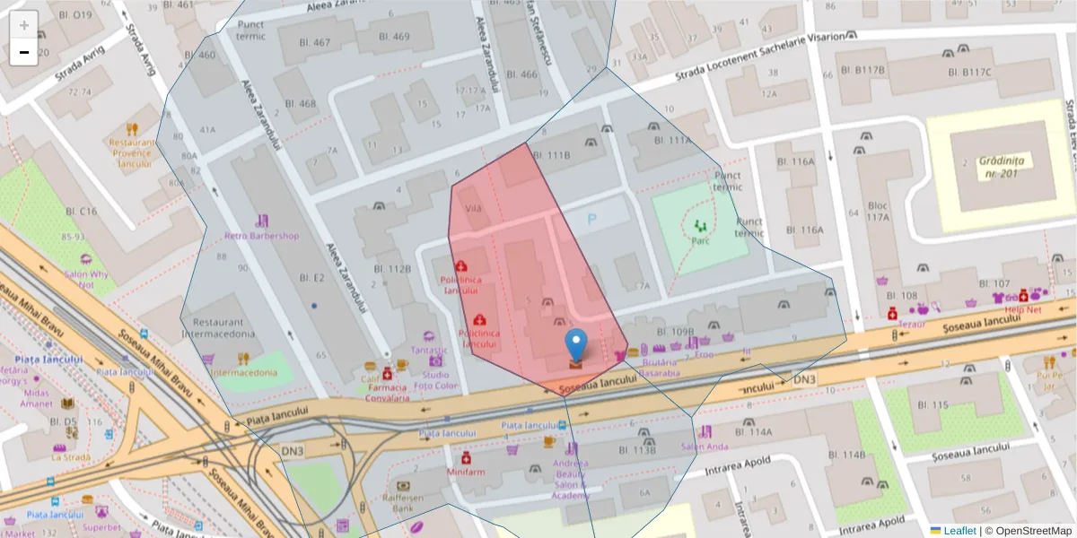 Hartă a codului poștal  și a codurilor poștale învecinate