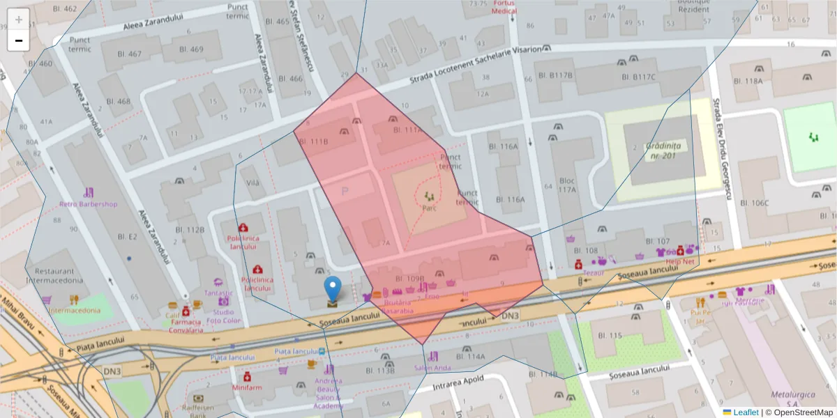 Hartă a codului poștal  și a codurilor poștale învecinate