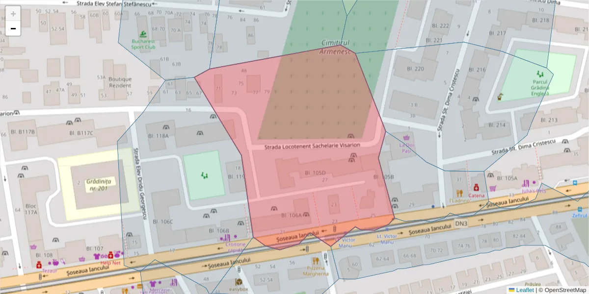 Hartă a codului poștal  și a codurilor poștale învecinate