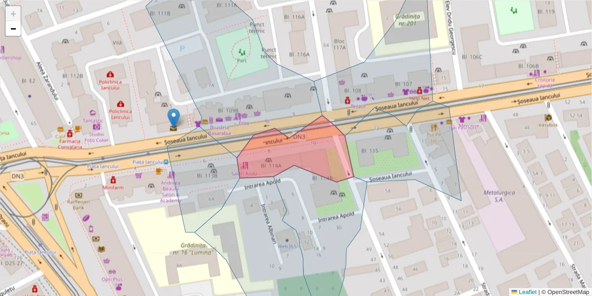 Hartă a codului poștal  și a codurilor poștale învecinate