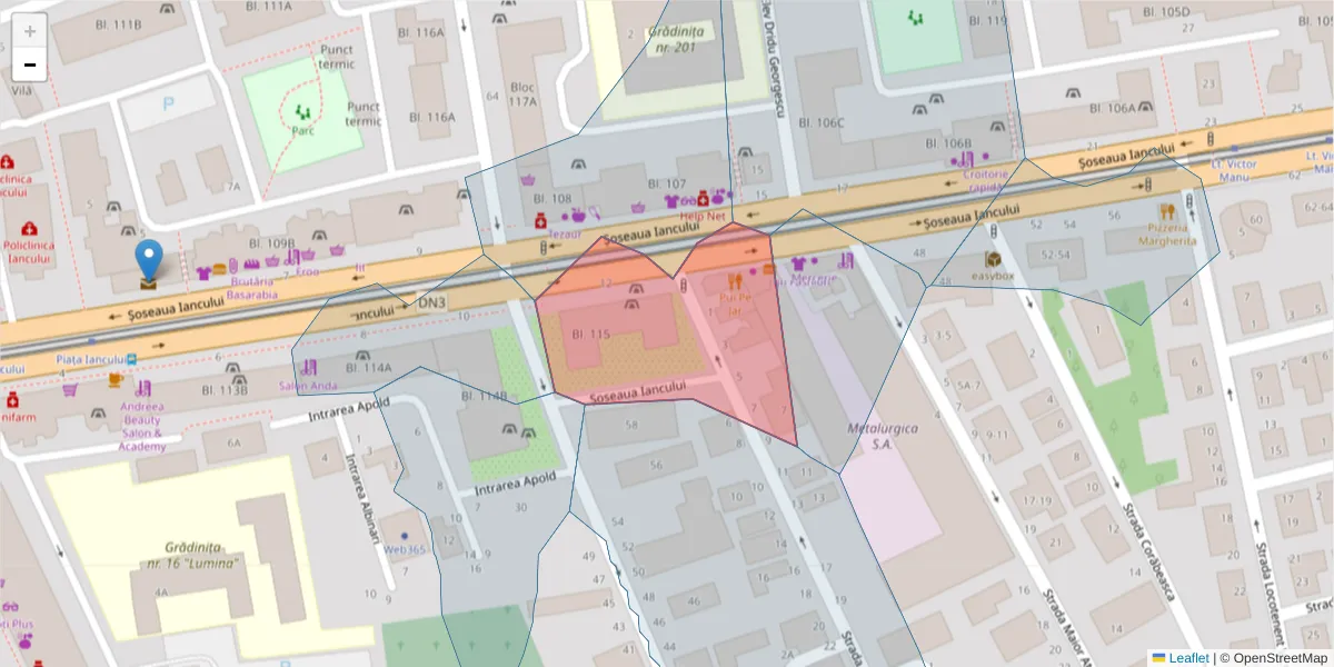Hartă a codului poștal  și a codurilor poștale învecinate