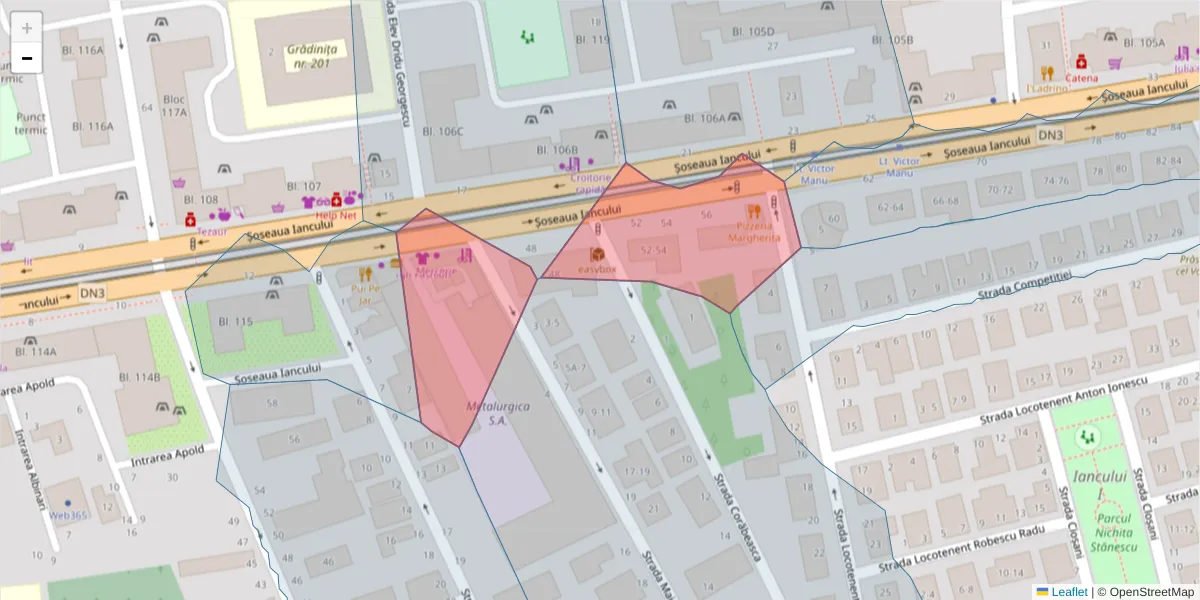 Hartă a codului poștal  și a codurilor poștale învecinate