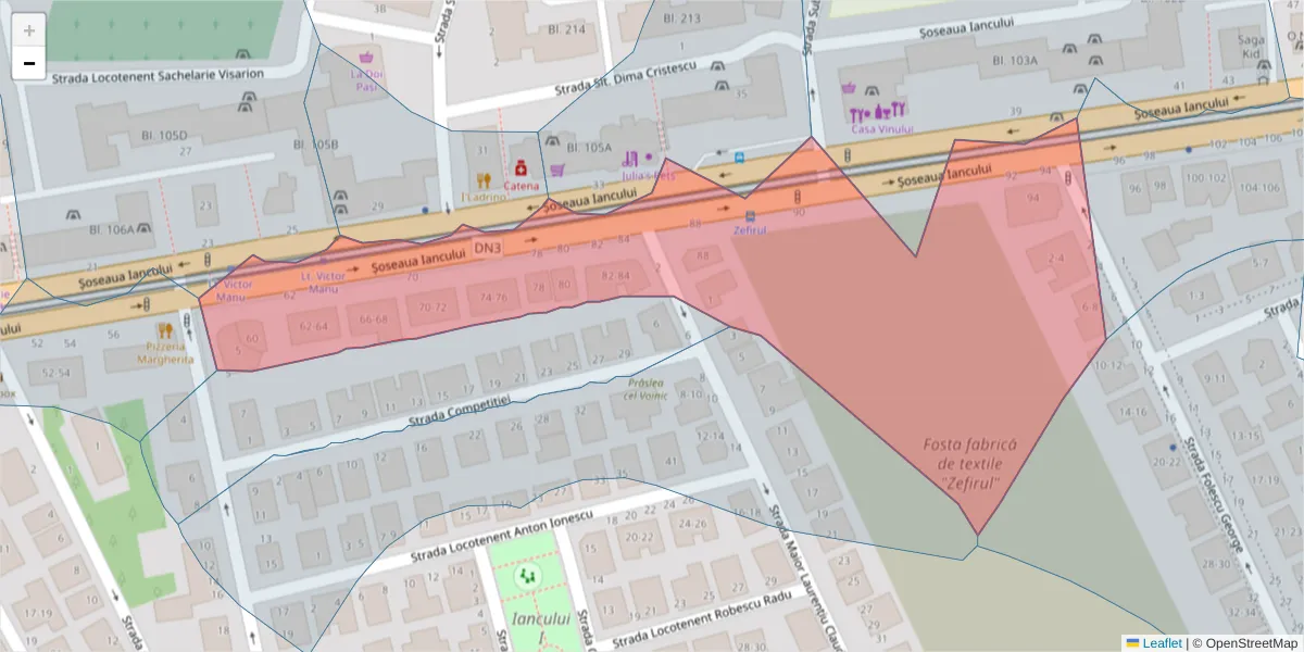 Hartă a codului poștal  și a codurilor poștale învecinate