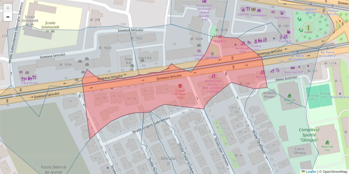Hartă a codului poștal  și a codurilor poștale învecinate
