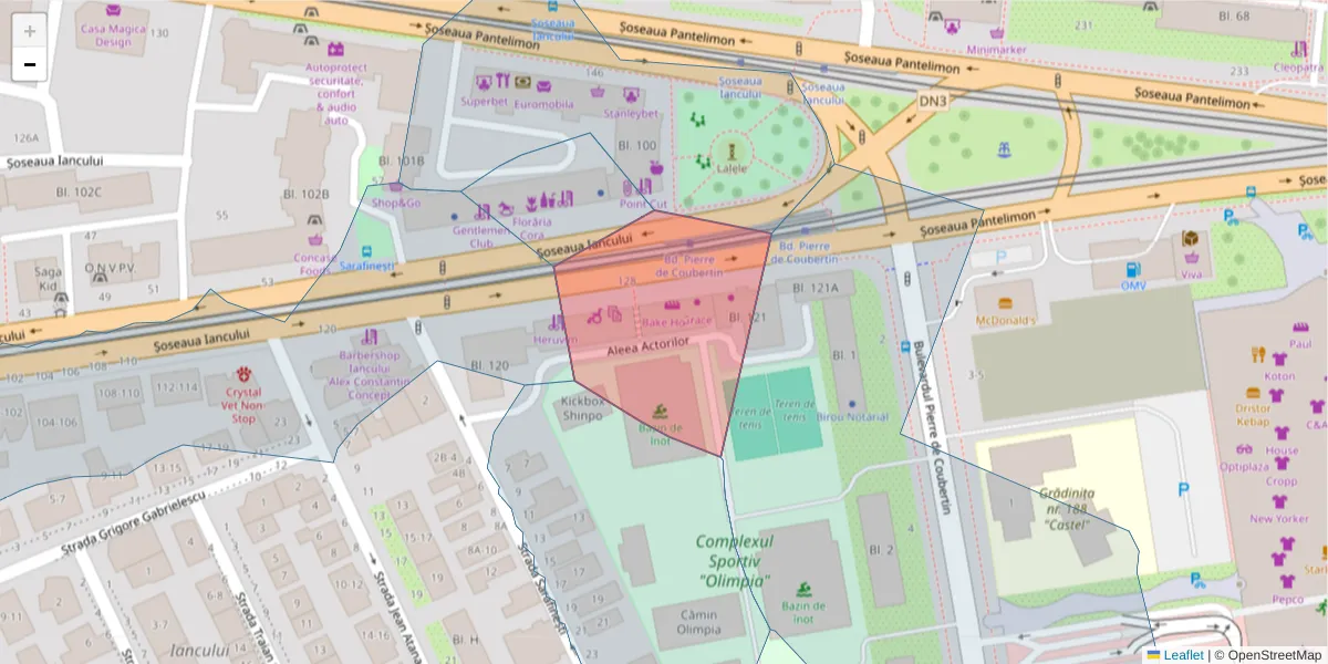 Hartă a codului poștal  și a codurilor poștale învecinate