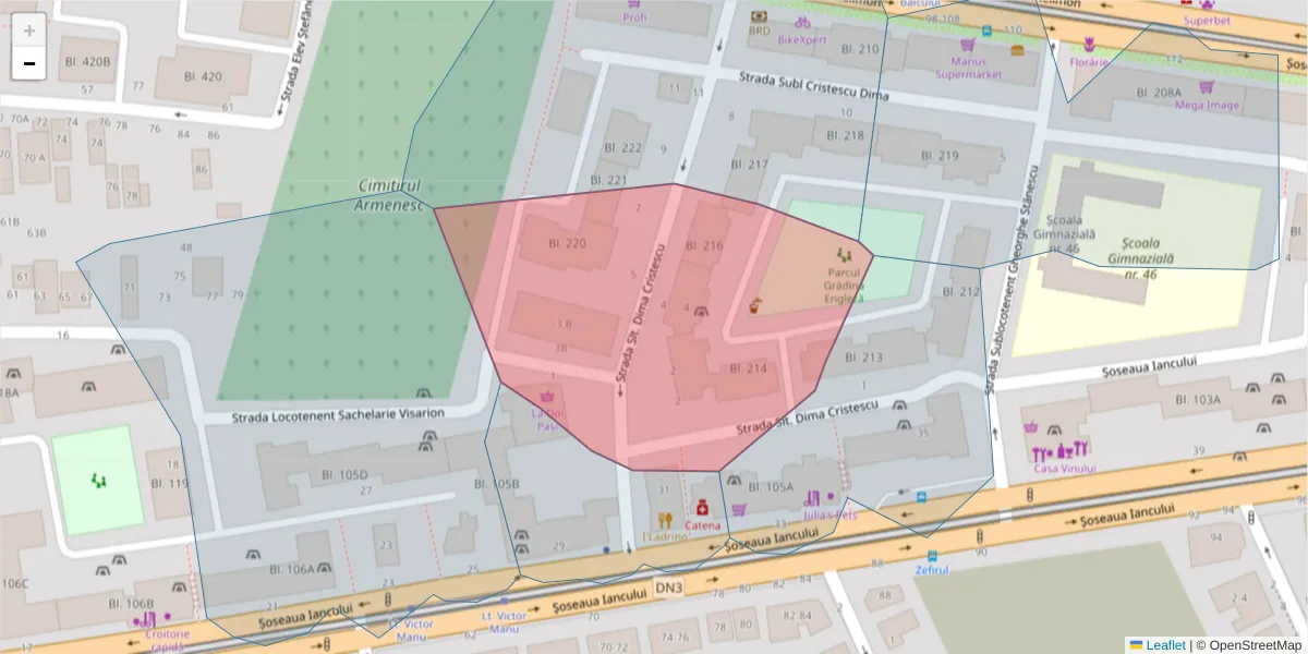 Hartă a codului poștal  și a codurilor poștale învecinate