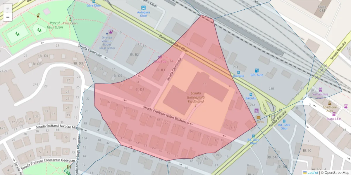 Hartă a codului poștal  și a codurilor poștale învecinate