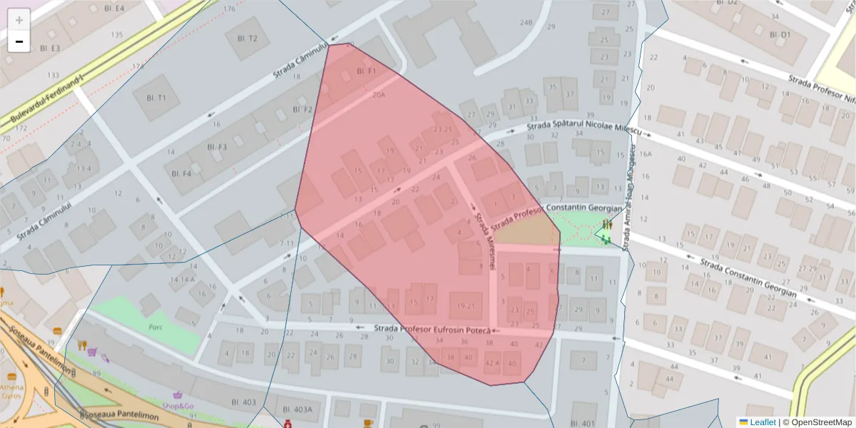 Hartă a codului poștal  și a codurilor poștale învecinate