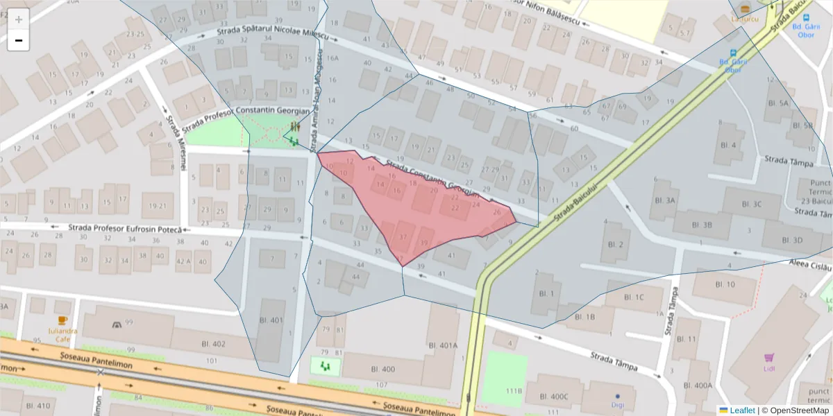 Hartă a codului poștal  și a codurilor poștale învecinate