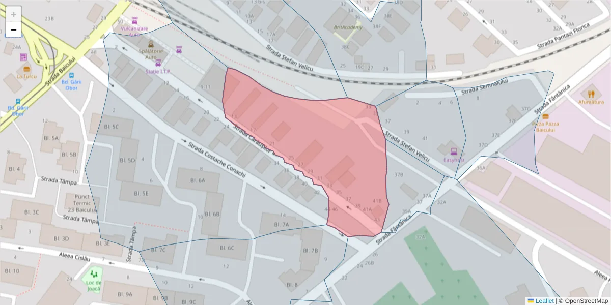 Hartă a codului poștal  și a codurilor poștale învecinate