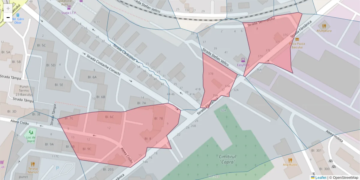 Hartă a codului poștal  și a codurilor poștale învecinate