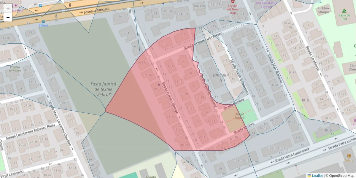 Hartă a codului poștal  și a codurilor poștale învecinate