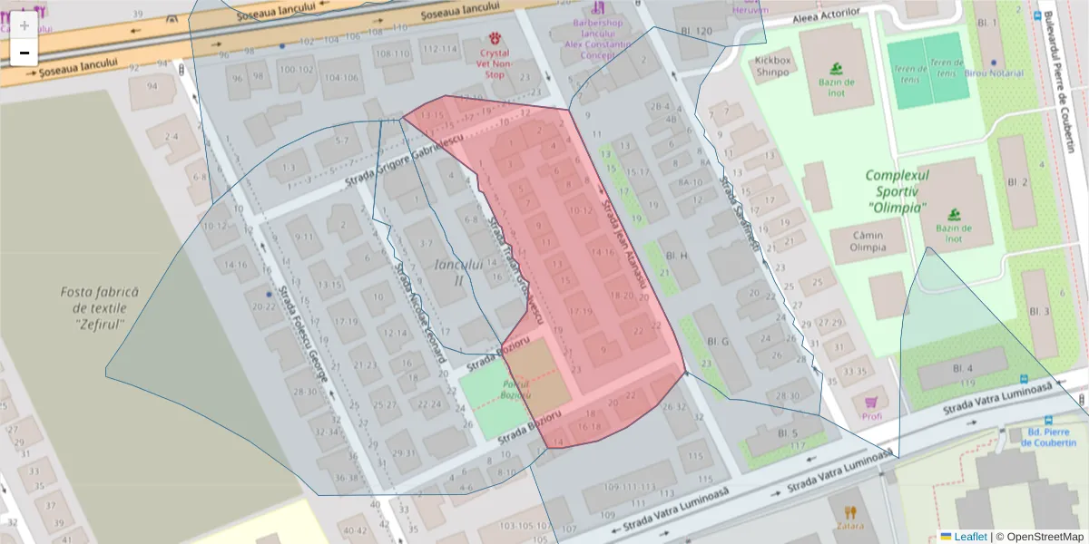 Hartă a codului poștal  și a codurilor poștale învecinate