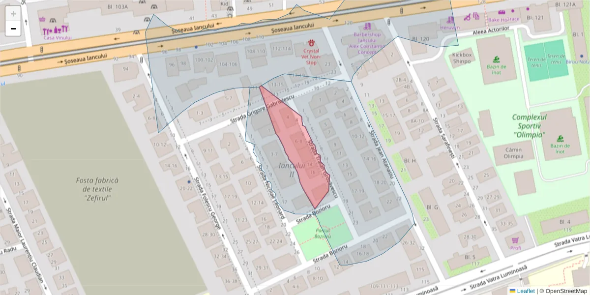 Hartă a codului poștal  și a codurilor poștale învecinate
