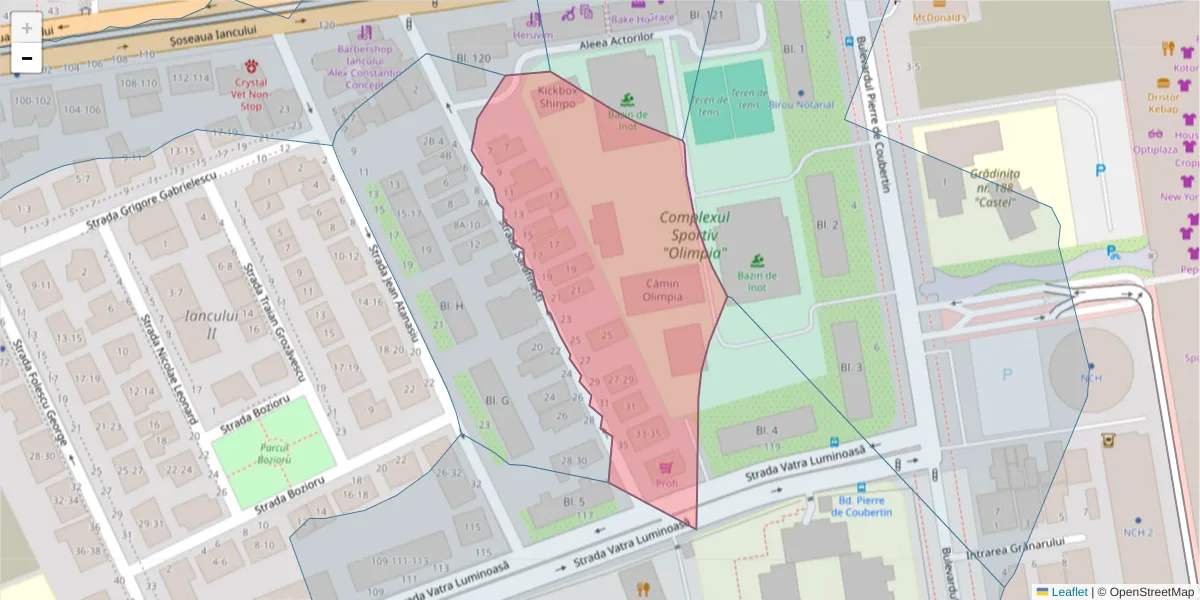 Hartă a codului poștal  și a codurilor poștale învecinate