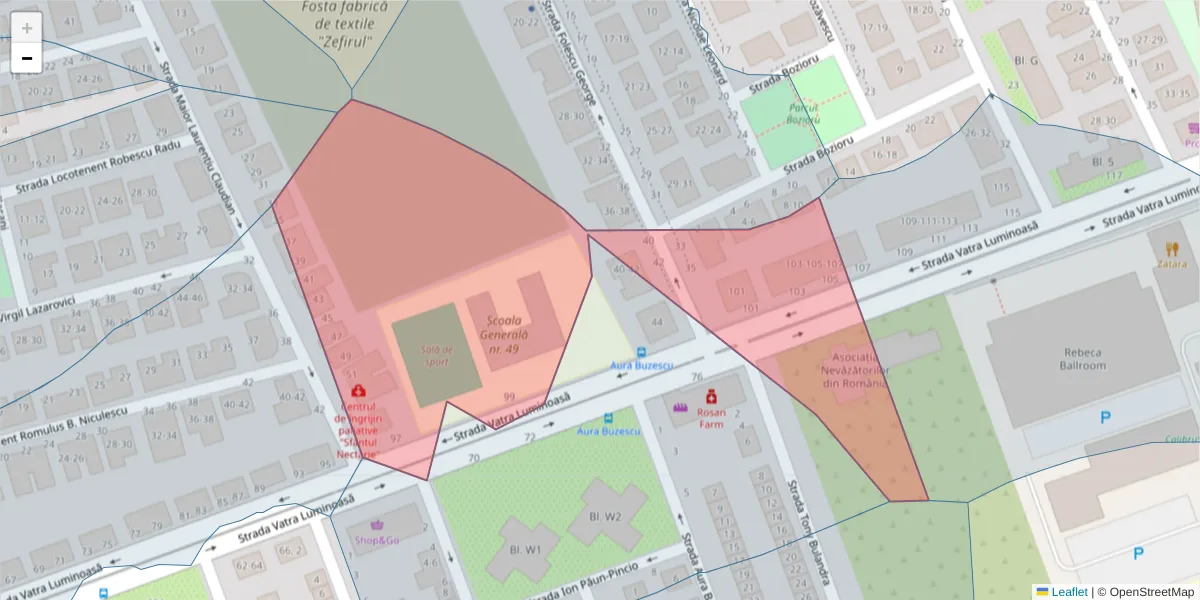 Hartă a codului poștal  și a codurilor poștale învecinate