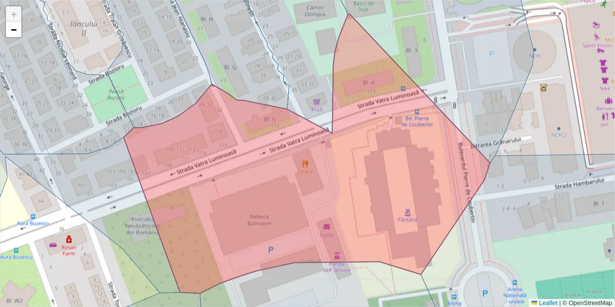 Hartă a codului poștal  și a codurilor poștale învecinate