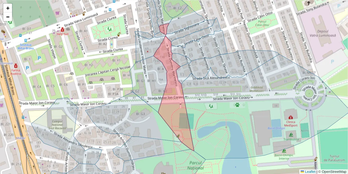 Hartă a codului poștal  și a codurilor poștale învecinate