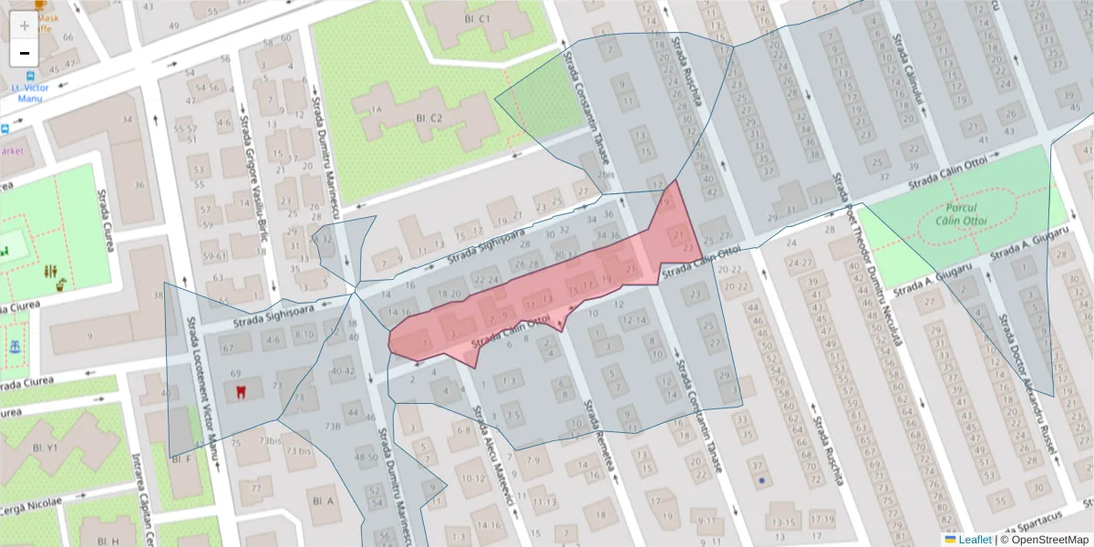 Hartă a codului poștal  și a codurilor poștale învecinate