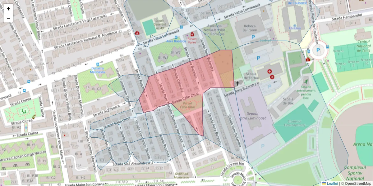 Hartă a codului poștal  și a codurilor poștale învecinate