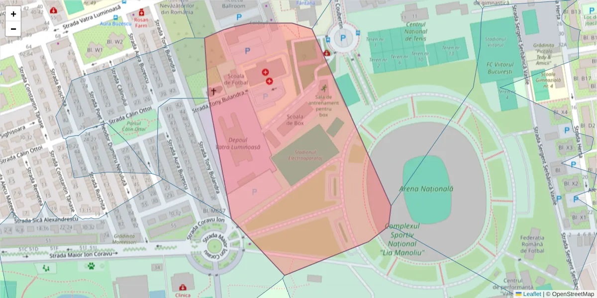 Hartă a codului poștal  și a codurilor poștale învecinate