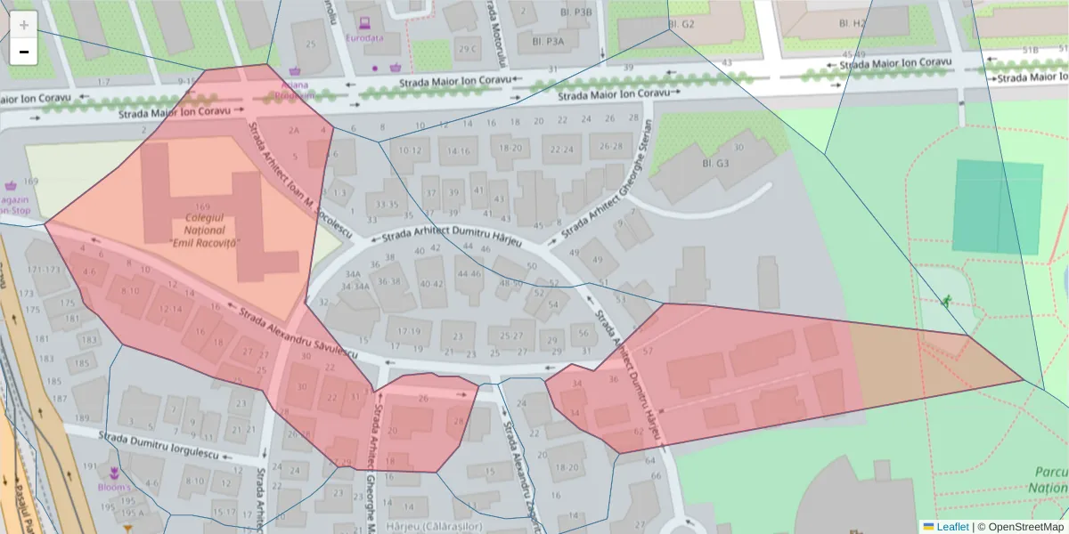 Hartă a codului poștal  și a codurilor poștale învecinate